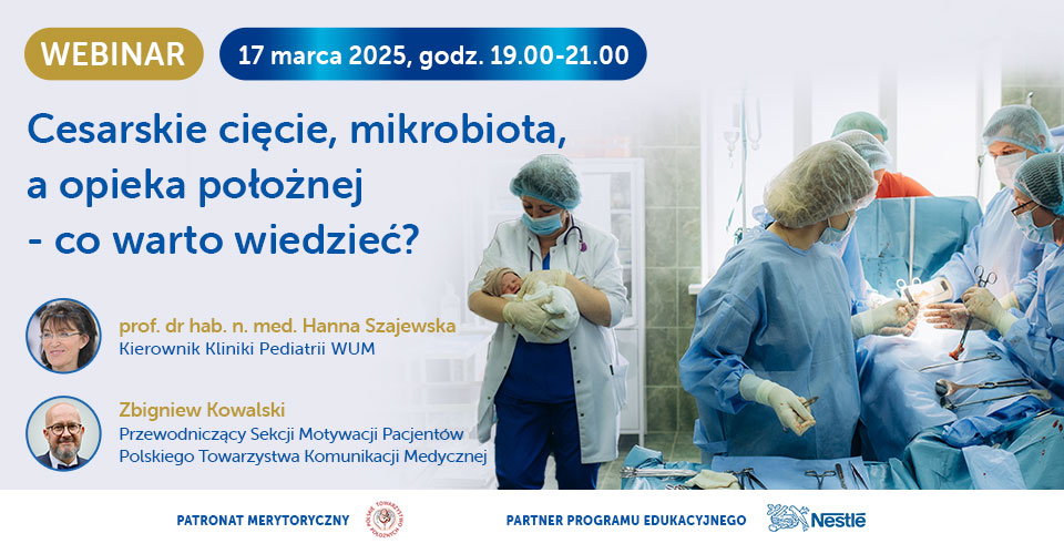 baner PTPoł webinar Cesarskie cięcie mikrobiota